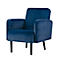 Meet® by Paperflow LISBOA fauteuil, bekleding blauw fluweel, onderstel zwart, B 710 x D 815 x H 830 mm