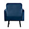 Meet® by Paperflow LISBOA fauteuil, bekleding blauw fluweel, onderstel zwart, B 710 x D 815 x H 830 mm