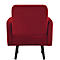 Meet® by Paperflow LISBOA fauteuil, bekleding rood fluweel, voet zwart, B 710 x D 815 x H 830 mm