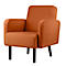 Meet® by Paperflow LISBOA fauteuil, bekleding van bruine stof, onderstel zwart, B 710 x D 815 x H 830 mm