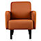 Meet® by Paperflow LISBOA fauteuil, bekleding van bruine stof, onderstel zwart, B 710 x D 815 x H 830 mm