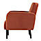 Meet® by Paperflow LISBOA fauteuil, bekleding van roestkleurig fluweel, onderstel zwart, B 710 x D 815 x H 830 mm
