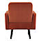 Meet® by Paperflow LISBOA fauteuil, bekleding van roestkleurig fluweel, onderstel zwart, B 710 x D 815 x H 830 mm