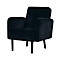 Meet® by Paperflow LISBOA fauteuil, bekleding zwart fluweel, onderstel zwart, B 710 x D 815 x H 830 mm