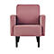 Meet® by Paperflow LISBOA fauteuil, roze fluwelen bekleding, zwart onderstel, B 710 x D 815 x H 830 mm
