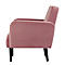 Meet® by Paperflow LISBOA fauteuil, roze fluwelen bekleding, zwart onderstel, B 710 x D 815 x H 830 mm