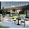 Meet by Paperflow Table de bistrot, structure en acier avec plateau métallique, avec pied, L 600 x P 600 x H 750 mm, noir