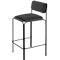 Meet by Paperflow Tabouret de bar Bistro, acier recouvert de similicuir, hauteur d'assise 850 mm, avec dossier, L 485 x P 435 x H 1060 mm, 2 pièces, noir