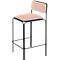 Meet by Paperflow Tabouret de bar Bistro, acier recouvert de similicuir, hauteur d'assise 850 mm, avec dossier, L 485 x P 435 x H 1060 mm, 2 pièces, noir/ivoire