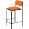 Meet by Paperflow Tabouret de bar Bistro, acier recouvert de similicuir, hauteur d'assise 850 mm, avec dossier, L 485 x P 435 x H 1060 mm, 2 pièces, noir/rouille