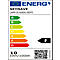 Energielabel van een bureaulamp. Energie-efficiëntieklasse F. Verbruik is 10 kWh/1000h.