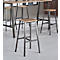 Meeting Point barkruk, industrieel ontwerp, eiken echt houtfineer, poten van ruw staal, zithoogte 770 mm, 2 stuks