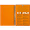Meetingbook Oxford International, DIN B5, weiß-liniert, 80 Blatt, spiralgebunden, Optik Paper, orange/rot/schwarz