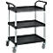 Mehrzweck-Tischwagen, Außenmaße: L 850 x B 480 x H 1000 mm, 3 Etagen, 3 Etagen, schwarz
