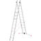 Mehrzweckleiter Hailo S110 Pro, 2-teilig, 2 x 12 Sprossen, Drehstufen-System, Bodenausgleich, bis 150 kg, Aluminium und Kunststoff, silber