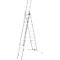 Mehrzweckleiter Hailo S120 Pro, 3-teilig, 3 x 12 Sprossen, Drehstufen-System, Bodenausgleich, bis 150 kg, Aluminium und Kunststoff, silber