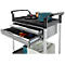 Mehrzweckwagen, 2 Schubladen, 4 TPR-Lenkrollen mit 2 Feststellern, 2 Etagen, L 680 x B 450 mm, Kunststoff/Aluminium, schwarz/alusilber 