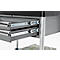 Mehrzweckwagen, 2 Schubladen, 4 TPR-Lenkrollen mit 2 Feststellern, 2 Etagen, L 680 x B 450 mm, Kunststoff/Aluminium, schwarz/alusilber 
