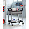 Mehrzweckwagen, 2 Schubladen, 4 TPR-Lenkrollen mit 2 Feststellern, 2 Etagen, L 680 x B 450 mm, Kunststoff/Aluminium, schwarz/alusilber 