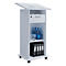 Melta staand bureau, verrijdbaar, in hoogte verstelbaar/kantelbaar, 3 open vakken &amp; 1 afsluitbare lade, B 600 x D 500 x H 1090-1200 mm, hout, wit