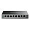Grauer Netzwerkswitch mit 8 Ports, Beschriftung MS108GS-M2, MERCUSYS Logo, Anschlüsse mit LEDs, Leistungsanzeige.