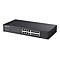 Schwarzer 16-Port Gigabit Switch mit mehreren Anschlüssen. Links steht "MERCUSYS" und Modellbezeichnung.