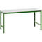 Mesa básica Manuflex UNIVERSAL especial, 1750 x 1000 mm, melamina gris luminoso, verde reseda