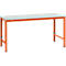 Mesa básica Manuflex UNIVERSAL especial, 1750 x 1000 mm, plástico gris luminoso, rojo anaranjado
