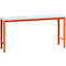 Mesa básica Manuflex UNIVERSAL especial, 1750 x 800 mm, melamina gris luminoso, rojo anaranjado