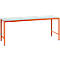 Mesa básica Manuflex UNIVERSAL especial, 2000 x 1000 mm, plástico gris luminoso, rojo anaranjado