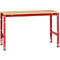 Mesa básica Manuflex UNIVERSAL estándar, tablero multiplex, 1500x800, rojo rubí