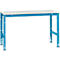 Mesa básica Manuflex UNIVERSAL estándar, tablero plástico, 1500x800, azul luminoso
