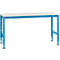 Mesa básica Manuflex UNIVERSAL estándar, tablero plástico, 1750x800, azul luminoso