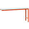 Mesa de extensión Manuflex UNIVERSAL especial, 1750 x 800 mm, melamina gris luminoso, rojo anaranjado