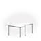 Mesa de forma libre NEVADA, An 1800 x P 1200/800 x Al 740 mm, redondo, blanco/aluminio plateado 