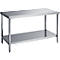 Mesa de trabajo de acero inoxidable, L 1800 x W 600 x H 850 mm, con estante bajo