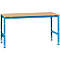 Mesa de trabajo Manuflex UNIVERSAL estándar, 1750 x 1000 mm, multiplex natural, azul luminoso