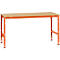 Mesa de trabajo Manuflex UNIVERSAL estándar, 1750 x 1000 mm, multiplex natural, rojo anaranjado