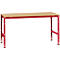 Mesa de trabajo Manuflex UNIVERSAL estándar, 1750 x 1000 mm, multiplex natural, rojo rubí