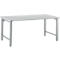 Mesa de trabajo Schäfer Shop Select, regulable en altura manualmente, base de 4 patas, ancho 2000 x fondo 800 x alto 680-960 mm, madera y acero, aluminio gris claro/blanco