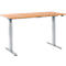 Mesa de trabajo Schäfer Shop Select regulable en altura, tablero multiplex, ancho 1500 x fondo 700 mm, haya/aluminio blanco RAL 9006