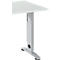 Mesa extensible Schäfer Shop Select LOGIN, pie en C, An 1000 x F 600 x Al 660-820 mm, aluminio gris claro/blanco