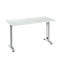 Mesa Home Office Login, pie en C, ancho 1300 x fondo 650 mm, aluminio gris claro/blanco