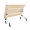 Mesa plegable Schäfer Shop Select con ruedas, rectangular, tubo cuadrado, ancho 1600 x fondo 600 x alto 720 mm, arce/blanco