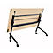 Mesa plegable Schäfer Shop Select con ruedas, rectangular, tubo cuadrado, ancho 1600 x fondo 600 x alto 720 mm, arce/negro