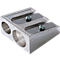A silver, double-hole metal pencil sharpener.