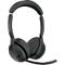 Micro-casque Jabra Evolve2 55, station de charge, portée jusqu'à 30 m, jusqu'à 10 h, optimisé UC, stéréo, noir