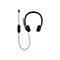 Schwarzes On-Ear-Headset mit Kabelfernbedienung und USB-C-Anschluss vor weißem Hintergrund.