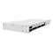 Weißer Cloud Core Router von MikroTik in der Front- und Seitenansicht mit zahlreichen Ethernet- und SFP+-Ports.