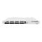 Weißer MikroTik Cloud Router Switch CRS317-1G-16S+ für Rackmontage mit 16 SFP+ Ports und einem Ethernet-Port.